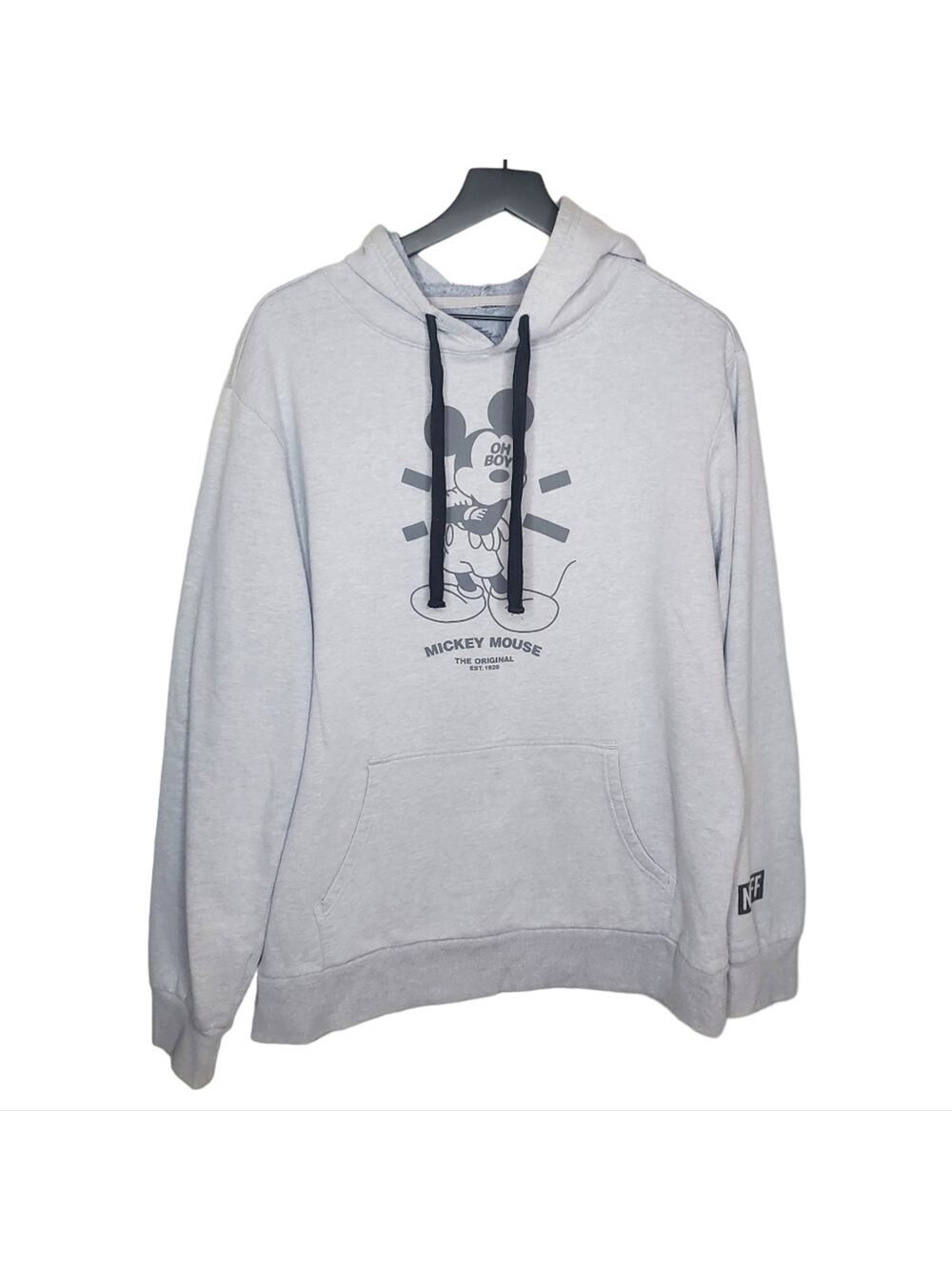 Disney x NEFF Collab Vintage Style Mickey Mouse Grey Hoodie Size XL Sweatshirt